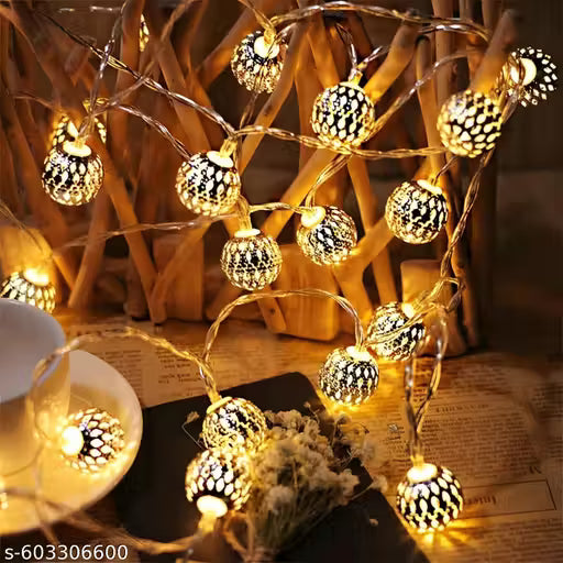 3 Meter 14 LED Maccoran Ball String Lights – Perfect for Indoor/Outdoor Decoration for Diwali, Christmas, Birthday, Navratri, and Valentine’s Day Gifts(Warm White)