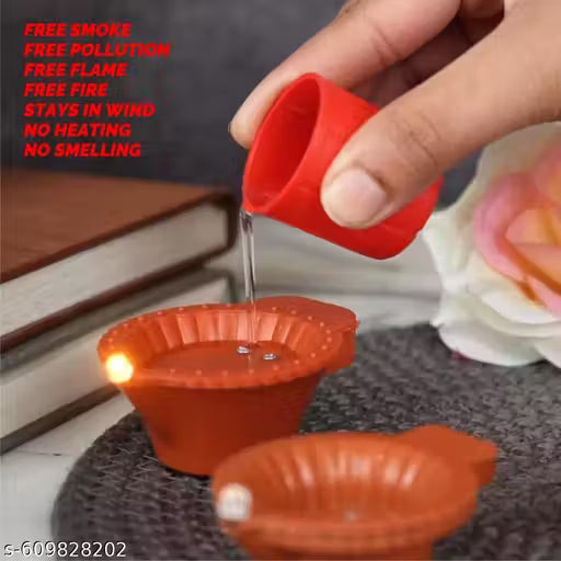 Water Sensor Led Diyas Candle with Water Sensing Technology E-Diya,Warm Orange Ambient Lights  (PACK OF 24)