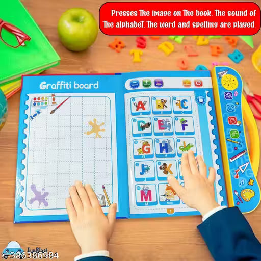 Activities Learning Book Electronic Intelligent Book with All Learning Materials with Clear Voice with Touch Sensors for Kids Intelligence Sound Book English Letters Learning Book