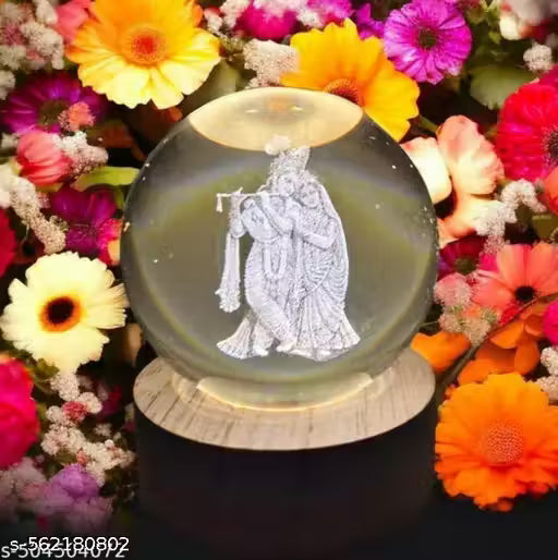 3D lamp for Bedroom 3D Lamps for Home Decoration 3D Crystal Ball Night Light Gifts for Women Gifts for Men Room Decor Items for Bedroom (Radha Krishna Night lamp #HR ENTERPRISES