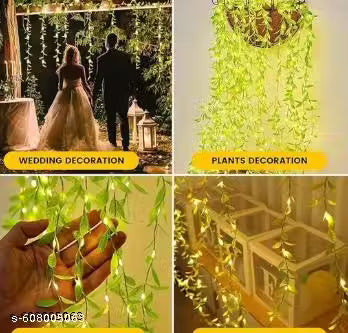 Leaf Curtain String Light 200 LED | Artificial Vine Fairy Lights with Remote, 8 Modes & USB Plug for Diwali, Home, Bedroom & Garden Decoration (10x3 Ft, Warm White)