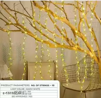 Leaf Curtain String Light 200 LED | Artificial Vine Fairy Lights with Remote, 8 Modes & USB Plug for Diwali, Home, Bedroom & Garden Decoration (10x3 Ft, Warm White)