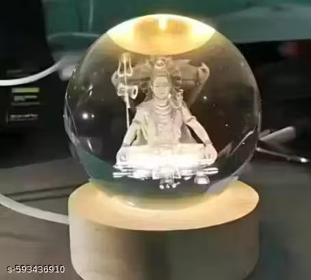 3D lamp for Bedroom 3D Lamps for Home Decoration 3D Crystal Ball Night Light Gifts for Women Gifts for Men Room Decor Items for Bedroom (Shiv Night lamp)