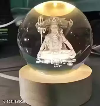 3D lamp for Bedroom 3D Lamps for Home Decoration 3D Crystal Ball Night Light Gifts for Women Gifts for Men Room Decor Items for Bedroom (Shiv Night lamp)
