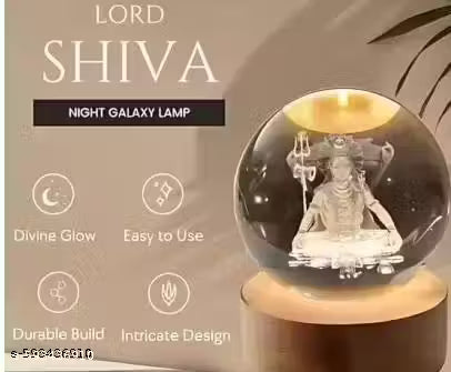 3D lamp for Bedroom 3D Lamps for Home Decoration 3D Crystal Ball Night Light Gifts for Women Gifts for Men Room Decor Items for Bedroom (Shiv Night lamp)