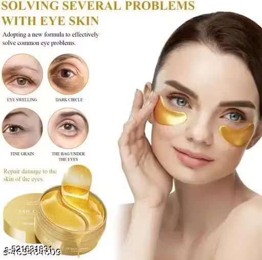 Eye Patches for Dark Circles with 24k Gold | 60 Pcs Eye Cooling Gel Pads | Hydrogel Eye Patch Mask with Collagen for Relaxing Eyes