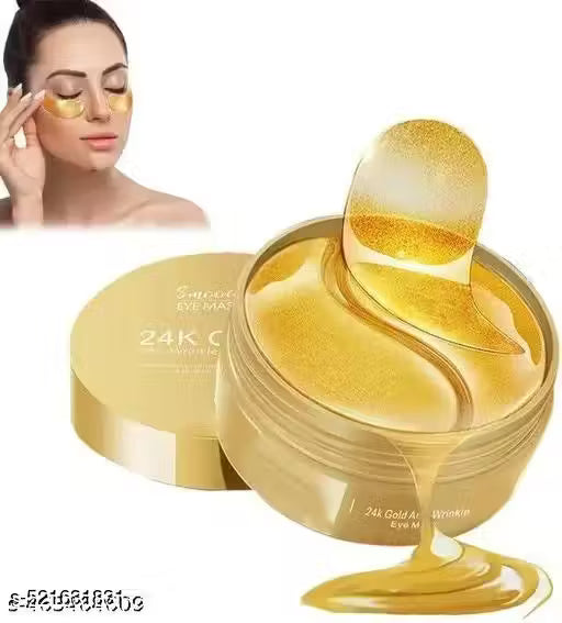 Eye Patches for Dark Circles with 24k Gold | 60 Pcs Eye Cooling Gel Pads | Hydrogel Eye Patch Mask with Collagen for Relaxing Eyes