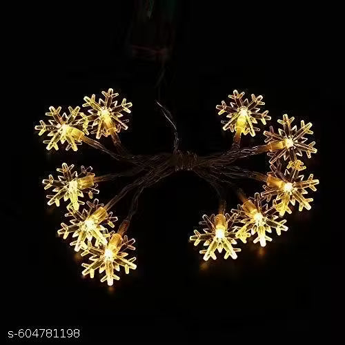 ItsApna Snow Flakes String Lights 14 LED 3 Meter Warm White Decoration Light for Indoor Outdoor Decoration (Pack of 1)