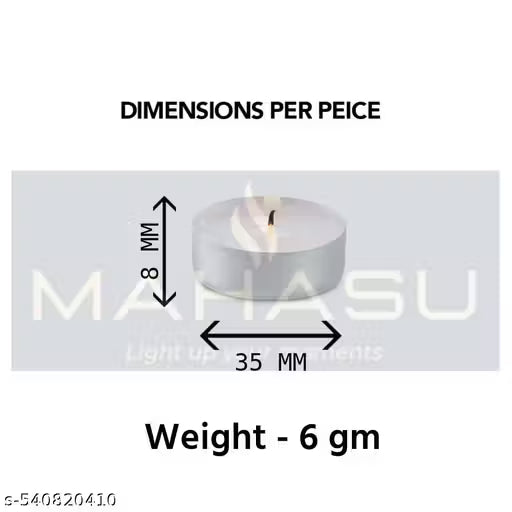 Tea-Light Candle Pack Of 50, White, Frangnance Free, Smoke free, Long Lasting